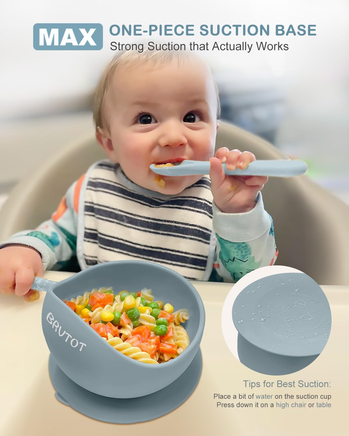 Silicone Suction Baby Bowl & Spoon Set
