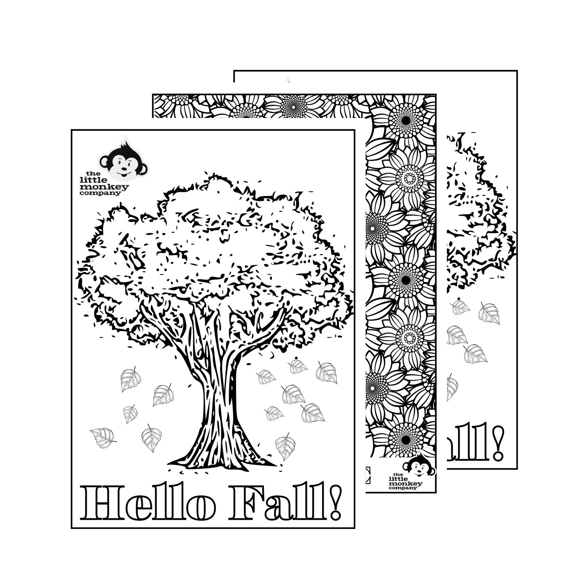 Hello Fall Coloring Sheets - Digital Sheets