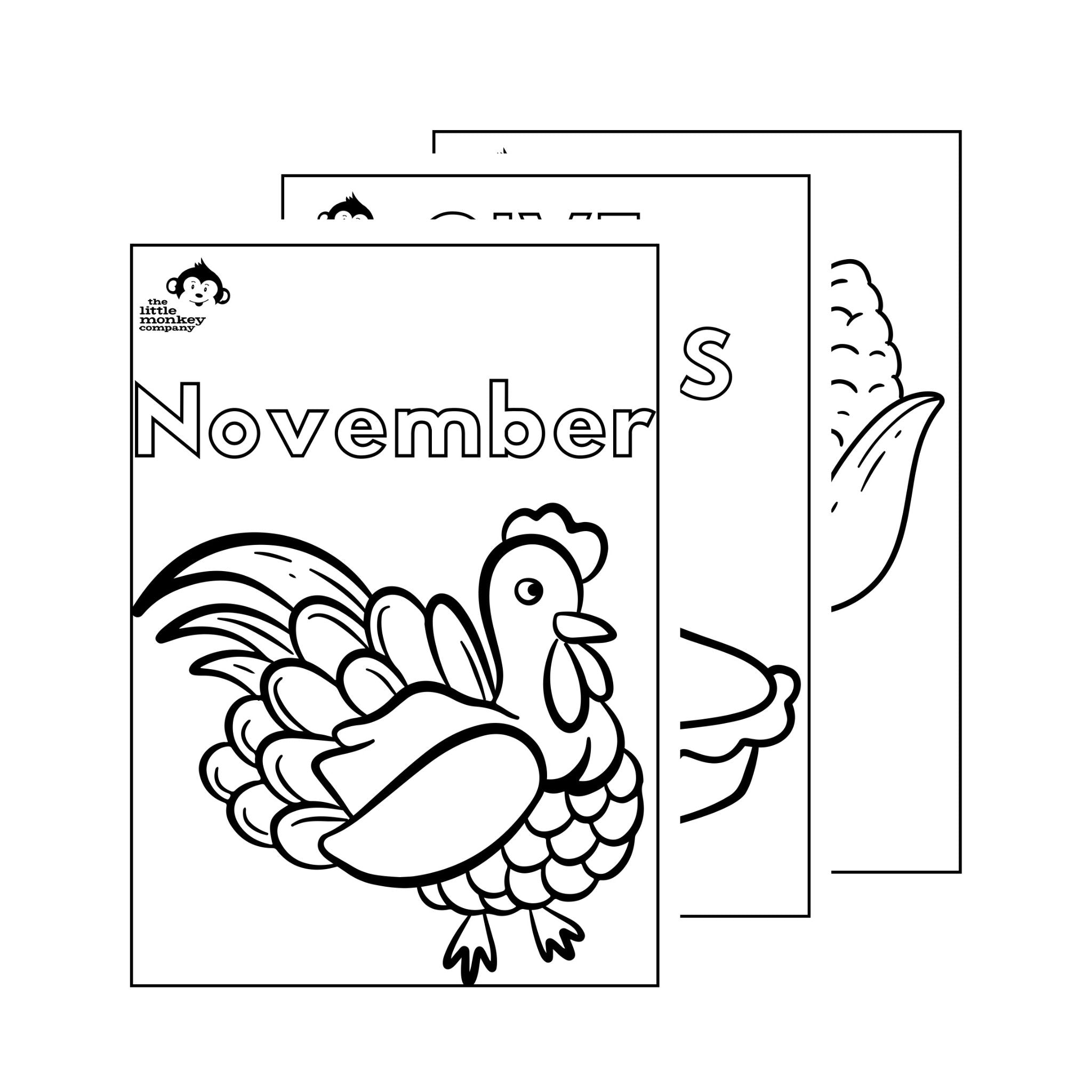 Give Thanks November Coloring Sheets - Digital Sheets