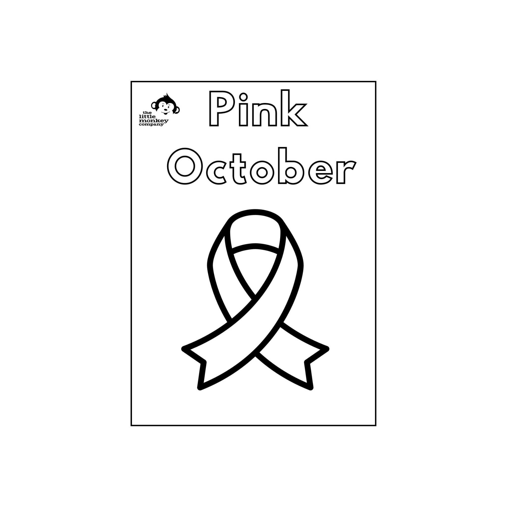 Pink October Coloring Sheets - Digital Sheets