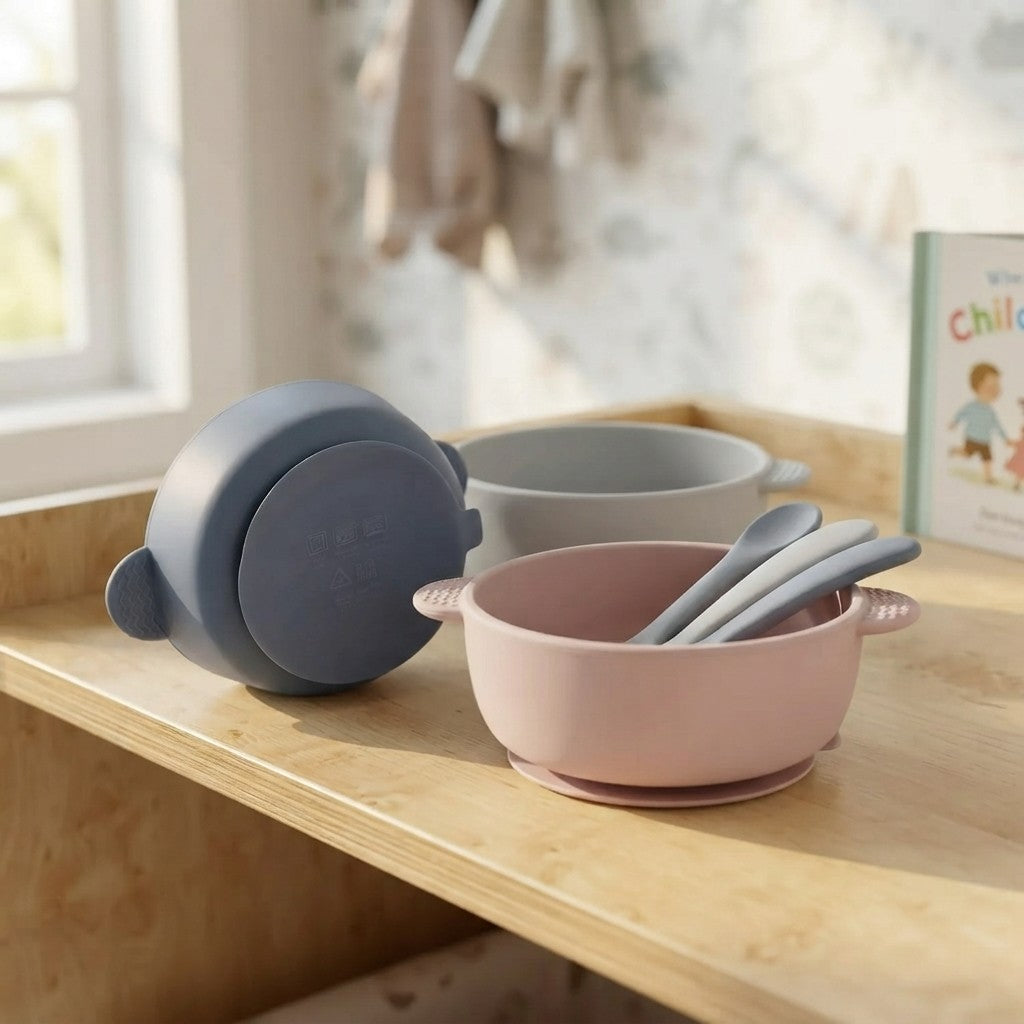 Silicone Baby Suction Bowl And Spoon Set