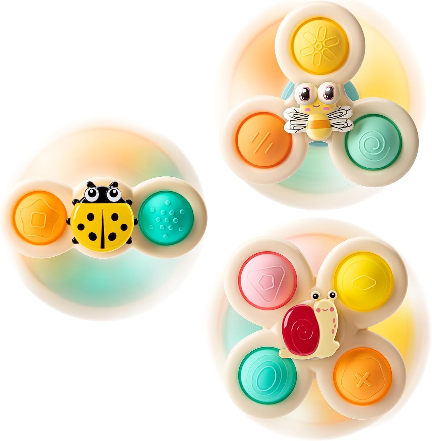 3-Piece Suction Cup Spinner Toy Set