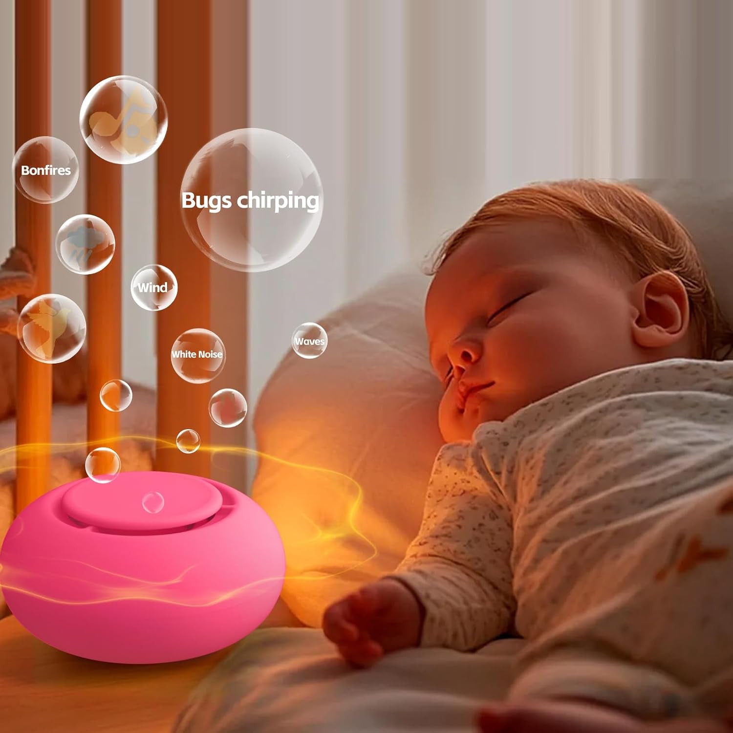 Portable Baby Sound Machine & Essentials for Babies & Kids-Rose