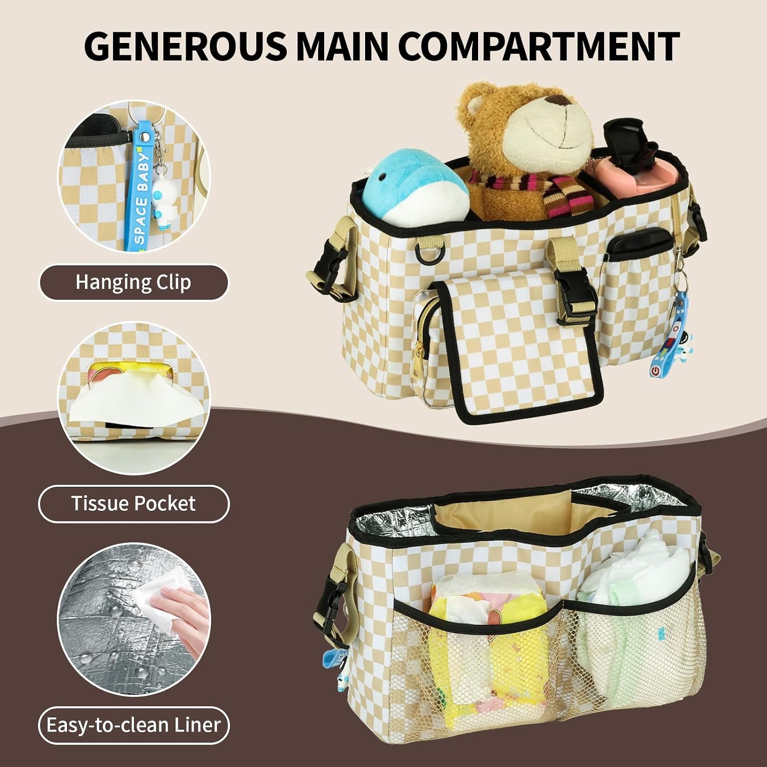 3-in-1 Universal Stroller Organizer & Cooler Bag